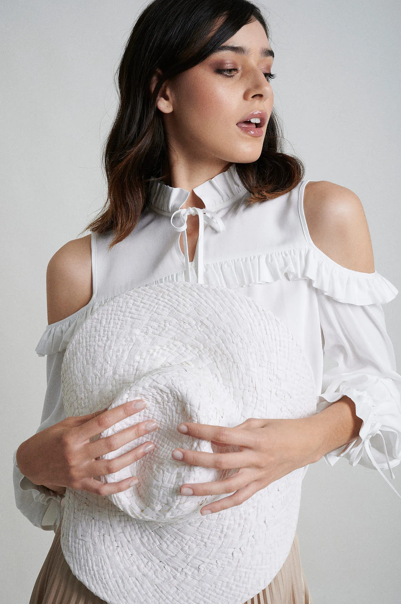 100% Ecological viscose cold shoulder blouse