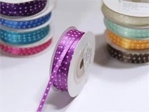 100 Yards 1/8" DIY Purple Satin Polka Dot Ribbon Wedding Party Dress Favor Gift Craft