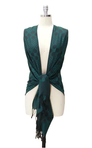 21105 Teal Polka Dot Print Pashmina