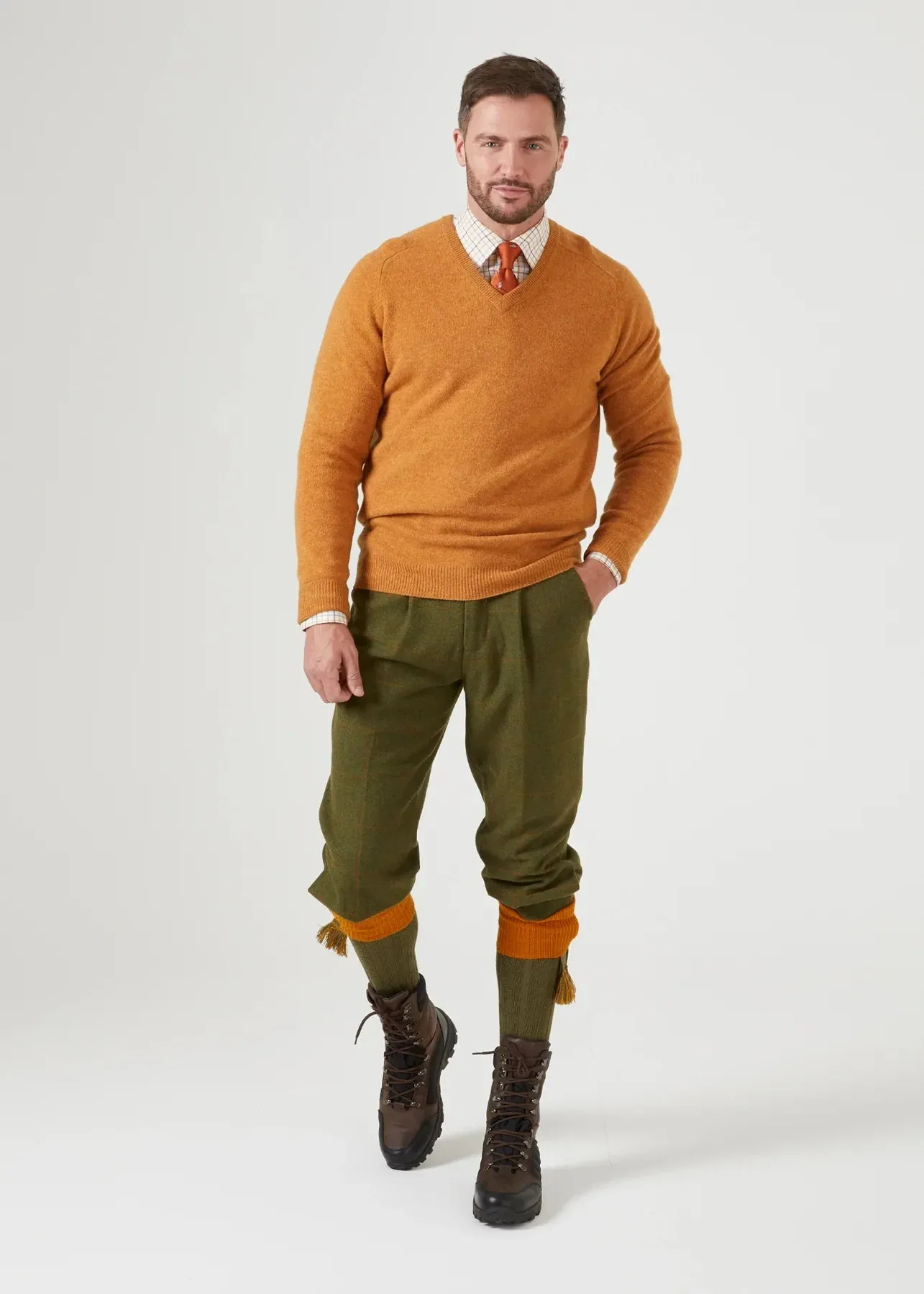 50% OFF - ALAN PAINE Combrook Tweed Shooting Breeks - Mens - Maple - Size: UK 40" Waist