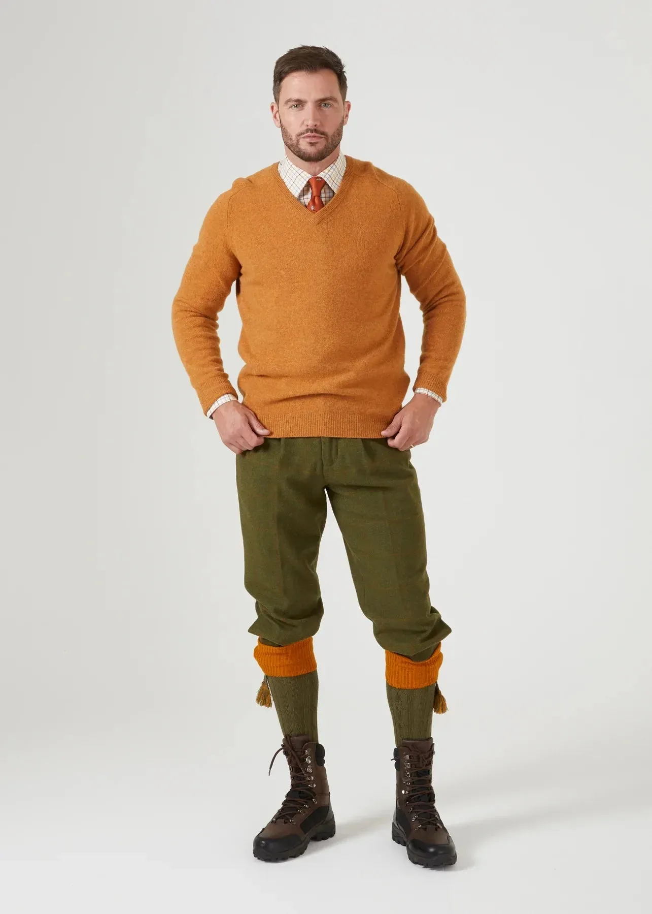 50% OFF - ALAN PAINE Combrook Tweed Shooting Breeks - Mens - Maple - Size: UK 40" Waist