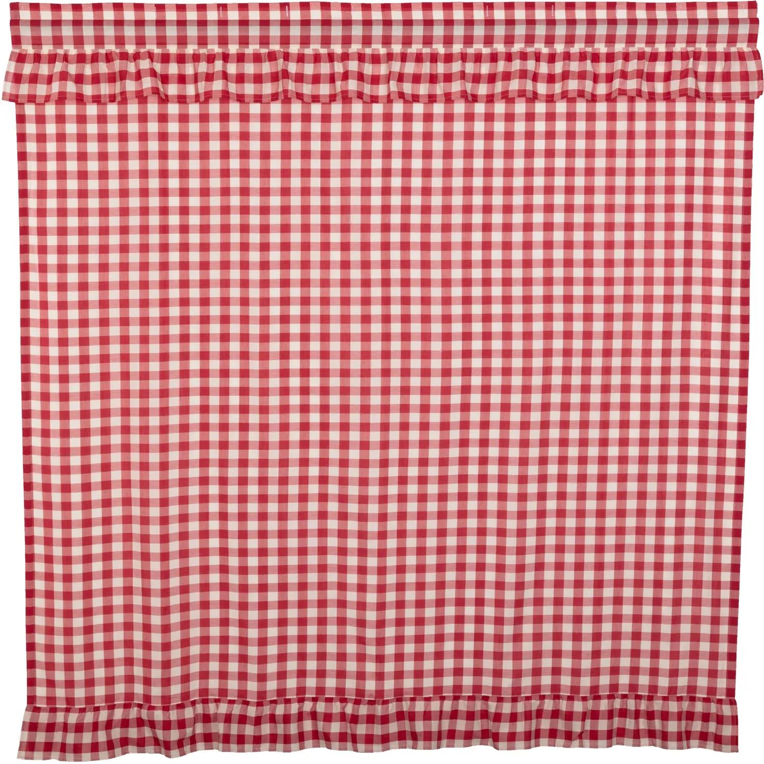 Annie Buffalo Red Check Ruffled Shower Curtain 72x72