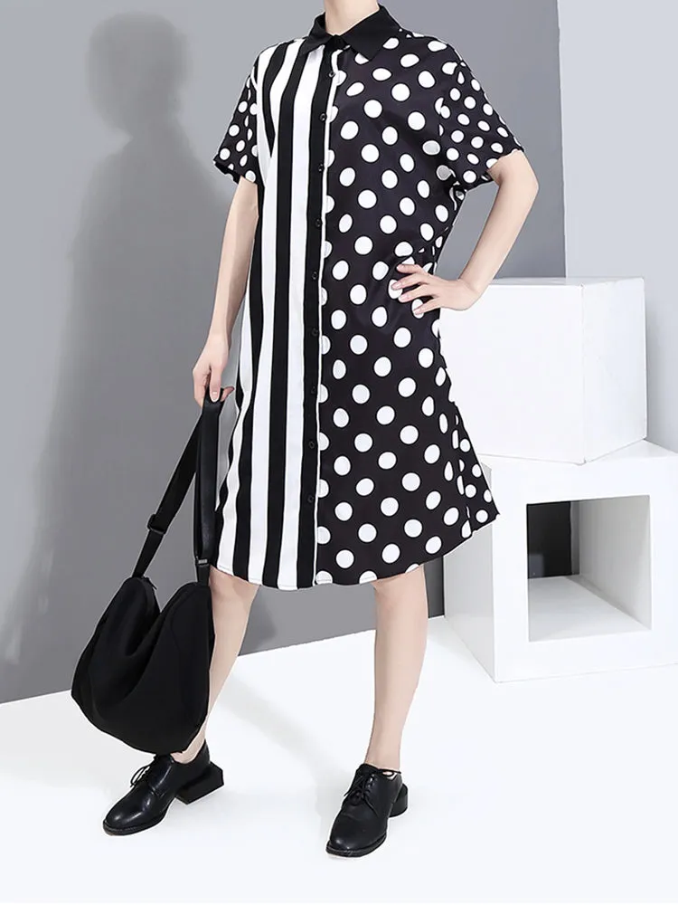 Annie Stripe Dot - Short Sleeve Dress