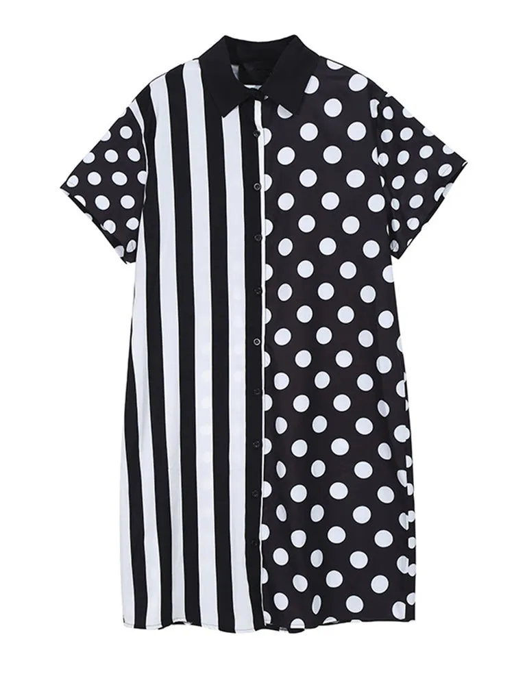 Annie Stripe Dot - Short Sleeve Dress