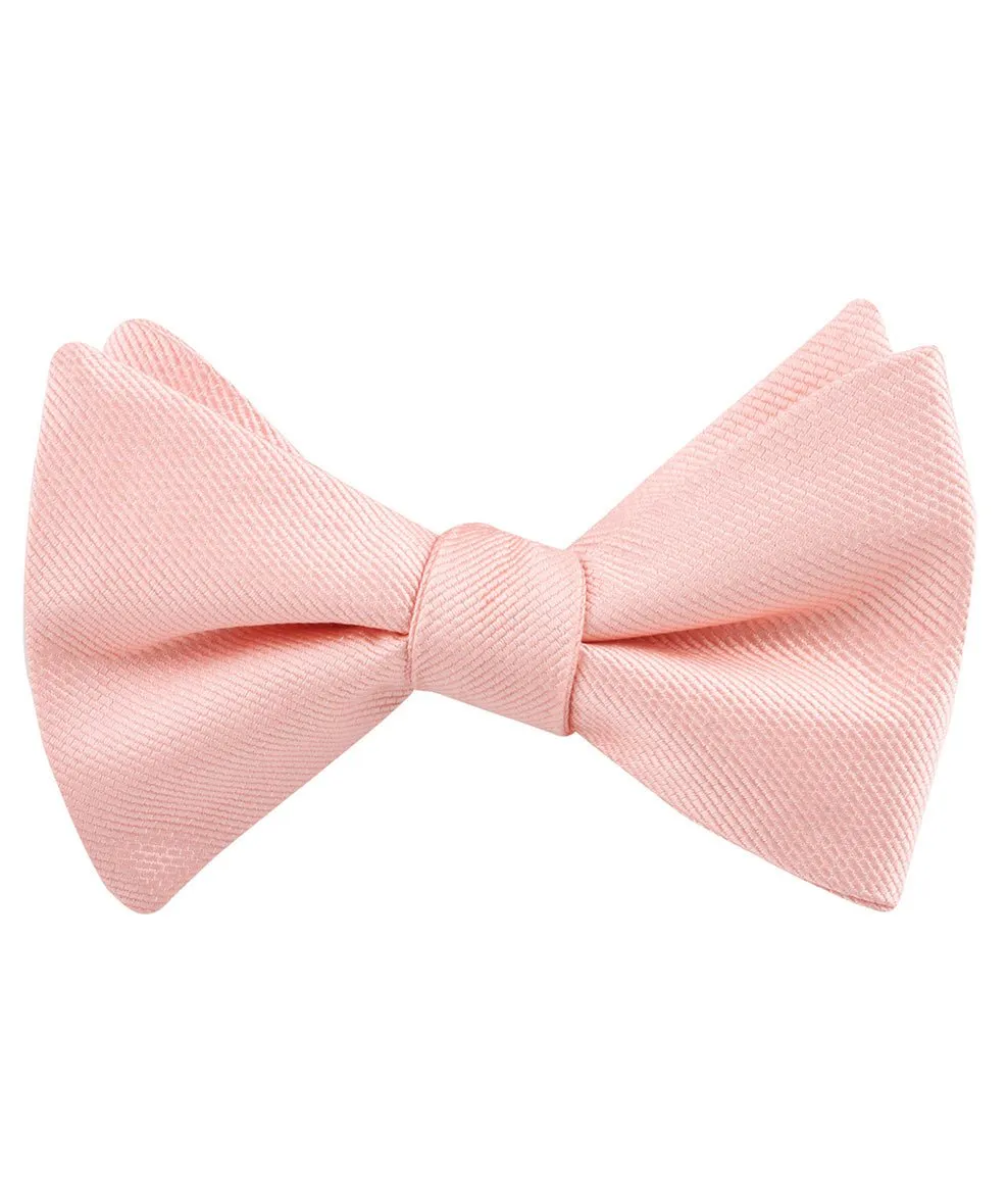 Bellini Peach Weave Self Bow Tie