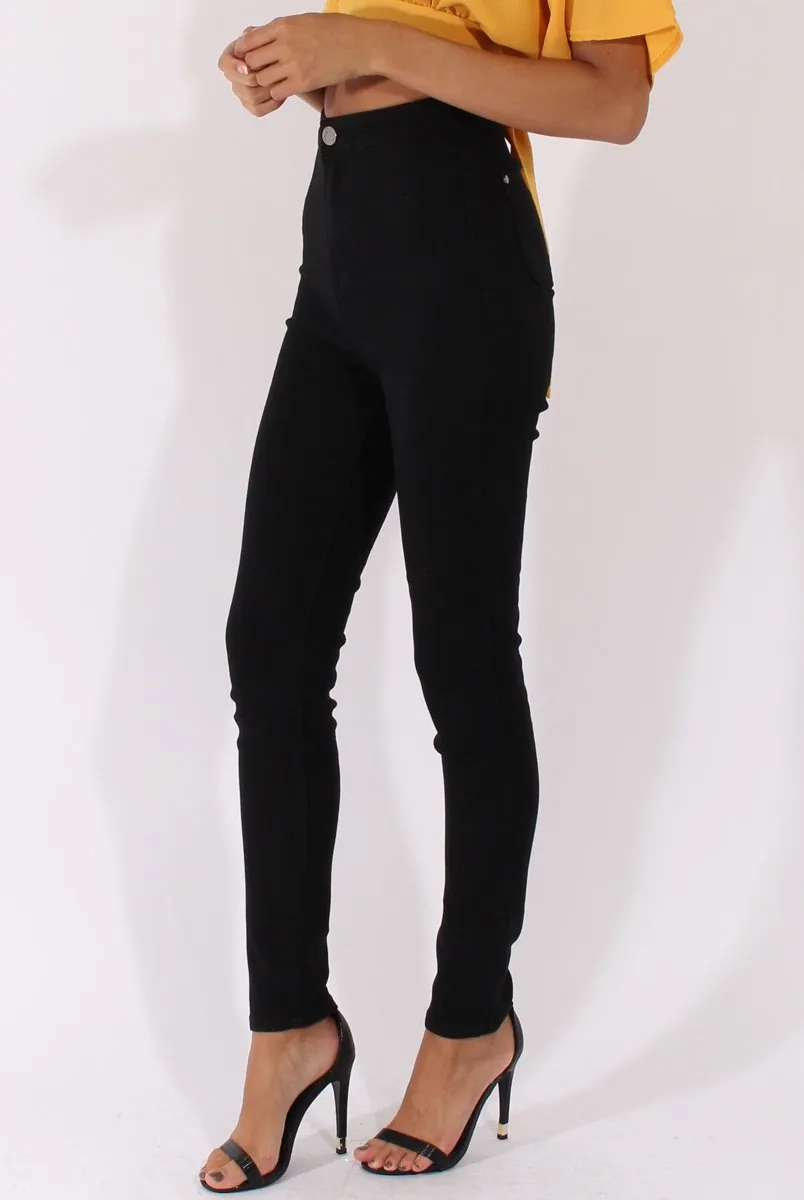 Black High Waisted Skinny Fit Jeans - Nemesis