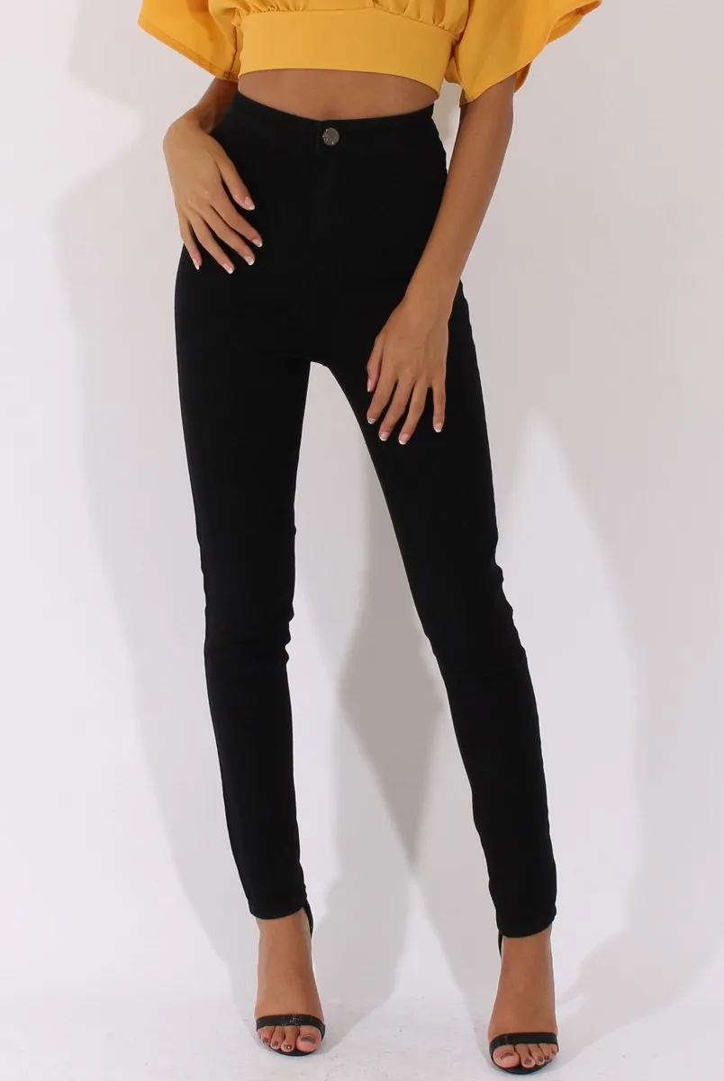 Black High Waisted Skinny Fit Jeans - Nemesis