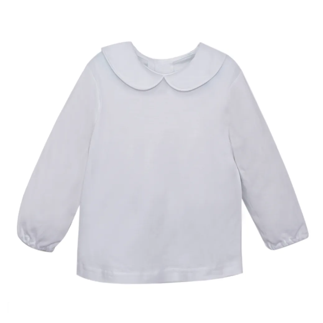 Boys White Layering Long Sleeve Knit Shirt