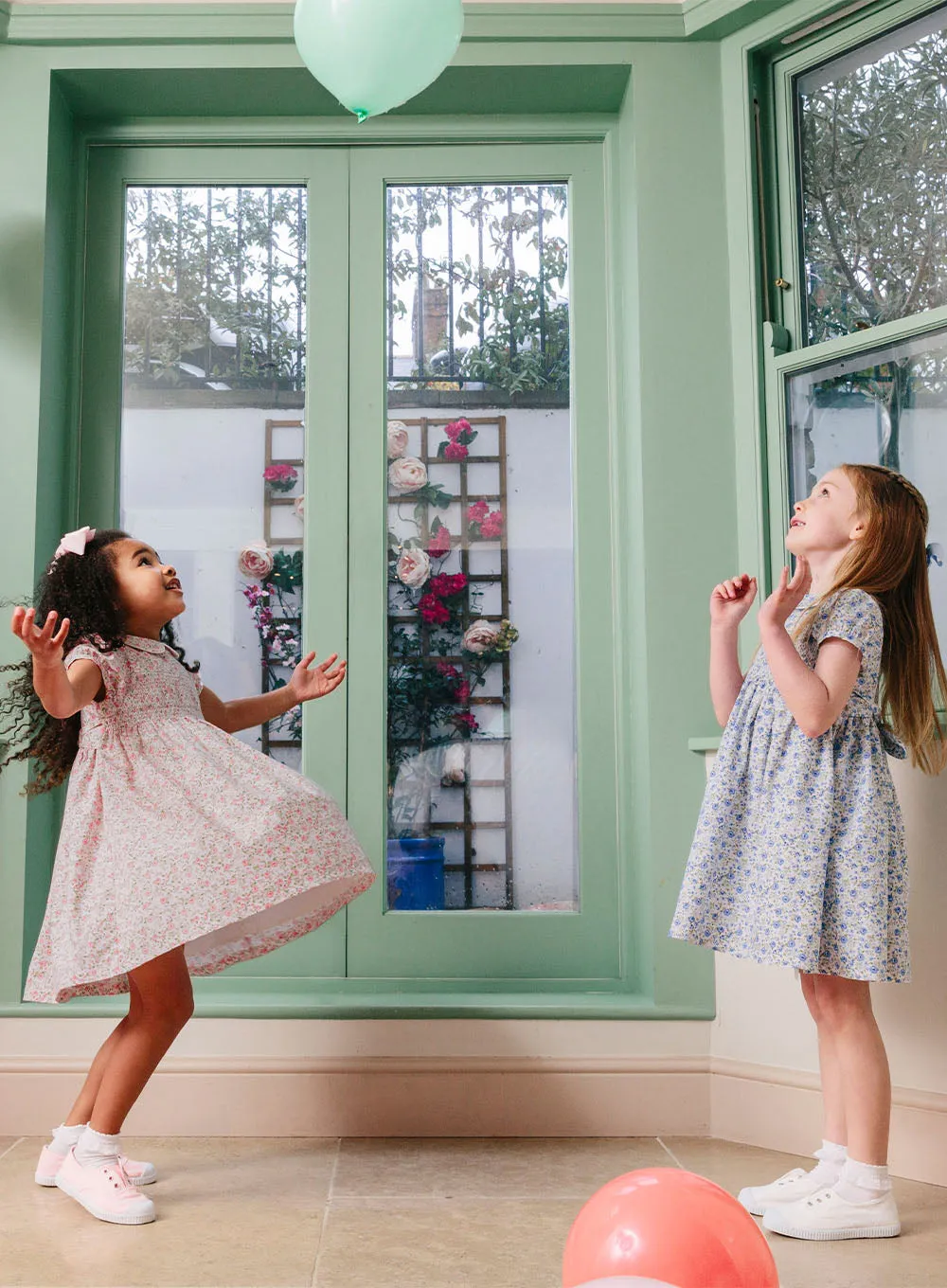 Catherine Smocked Dress in Blue Rose