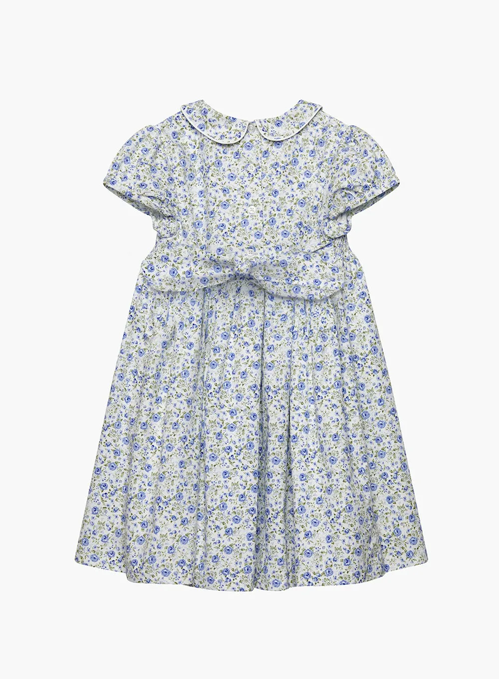 Catherine Smocked Dress in Blue Rose