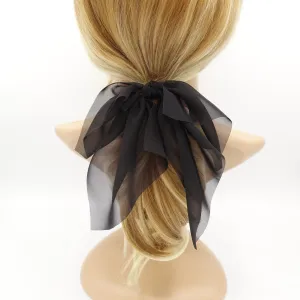 chiffon bow wing knot hair elastic ponytail holder women hair accessory