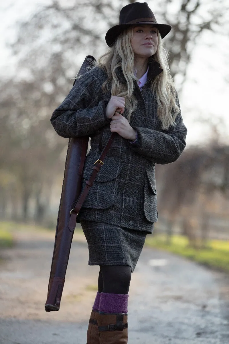 Combrook Ladies Tweed Field Jacket In Ebony