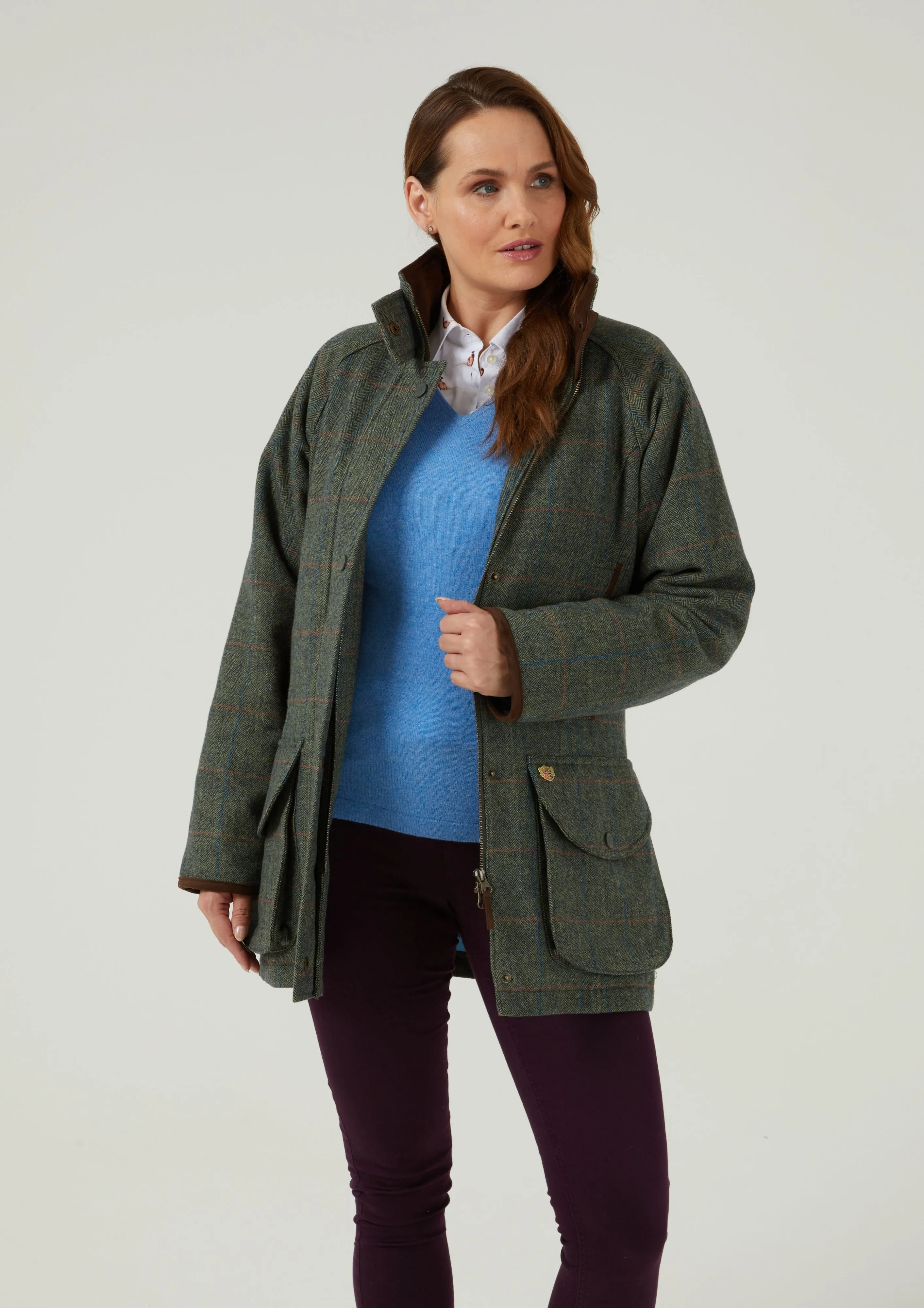 Womens Spruce Tweed Shooting Coat - Shooting Fit