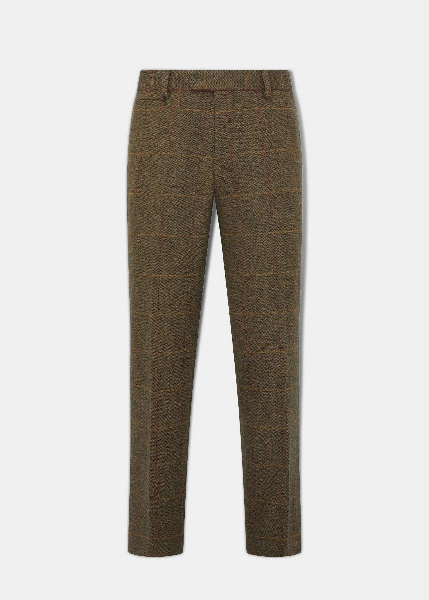 Combrook Men's Tweed Trousers In Teak - Regular Fit