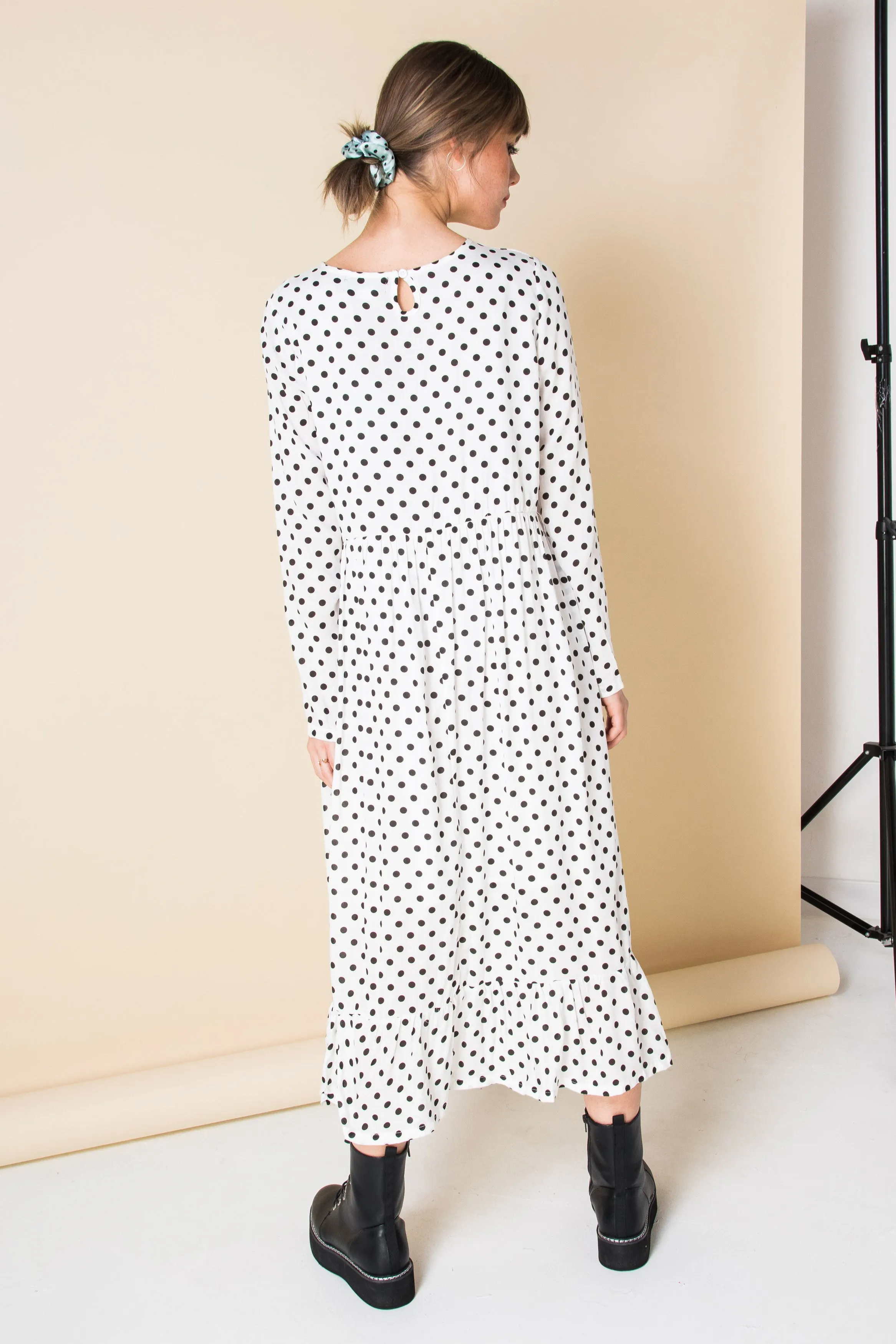 Daisy Street Midaxi Smock Dress in Spot Print