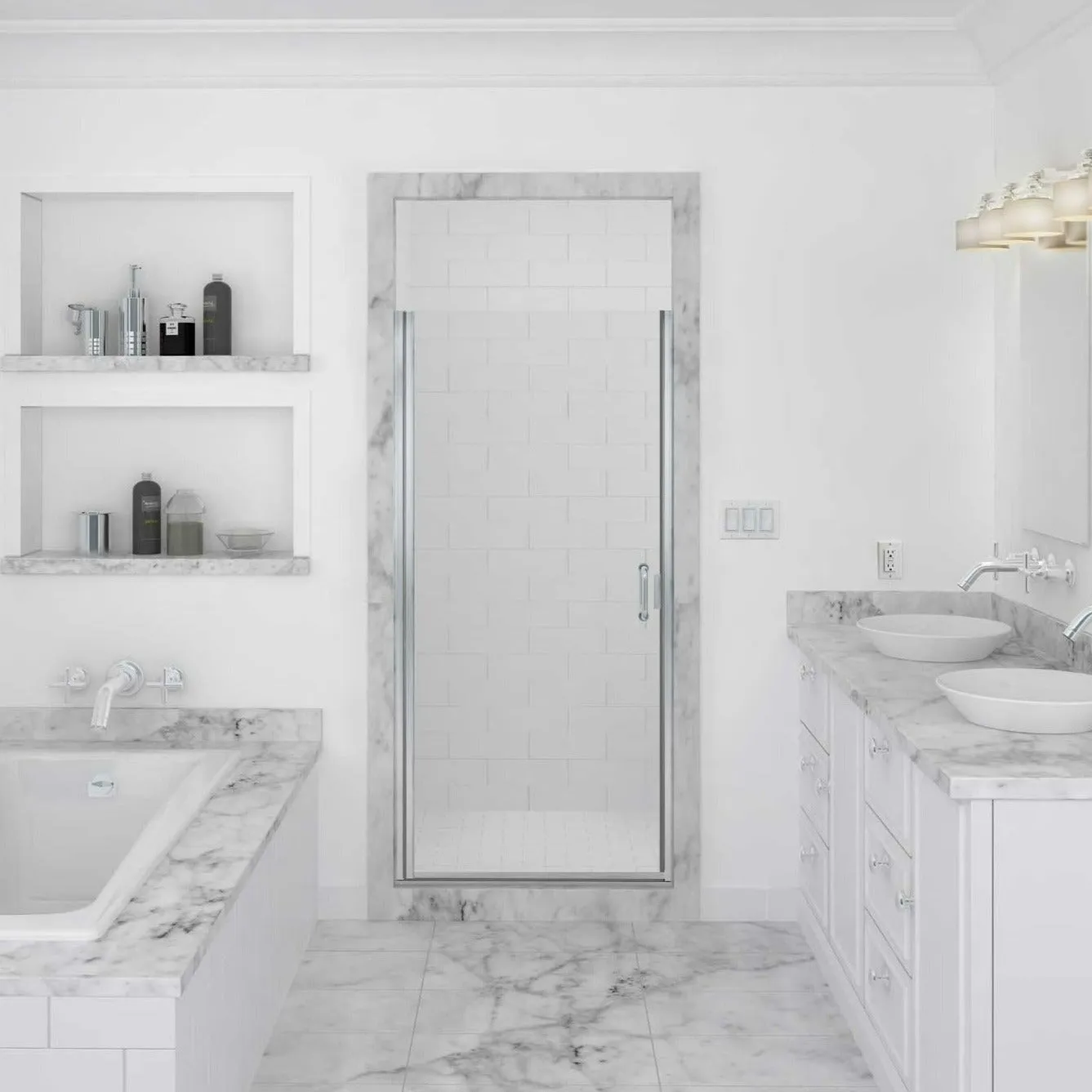 Distinctive 1/4" Semi- Frameless Swing Shower Door