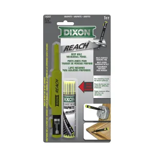 DIXON 14301 REACH Deep Hole Thick-Lead Mechanical Pencil with 12 Lead Refills & Sharpener (13-Piece)