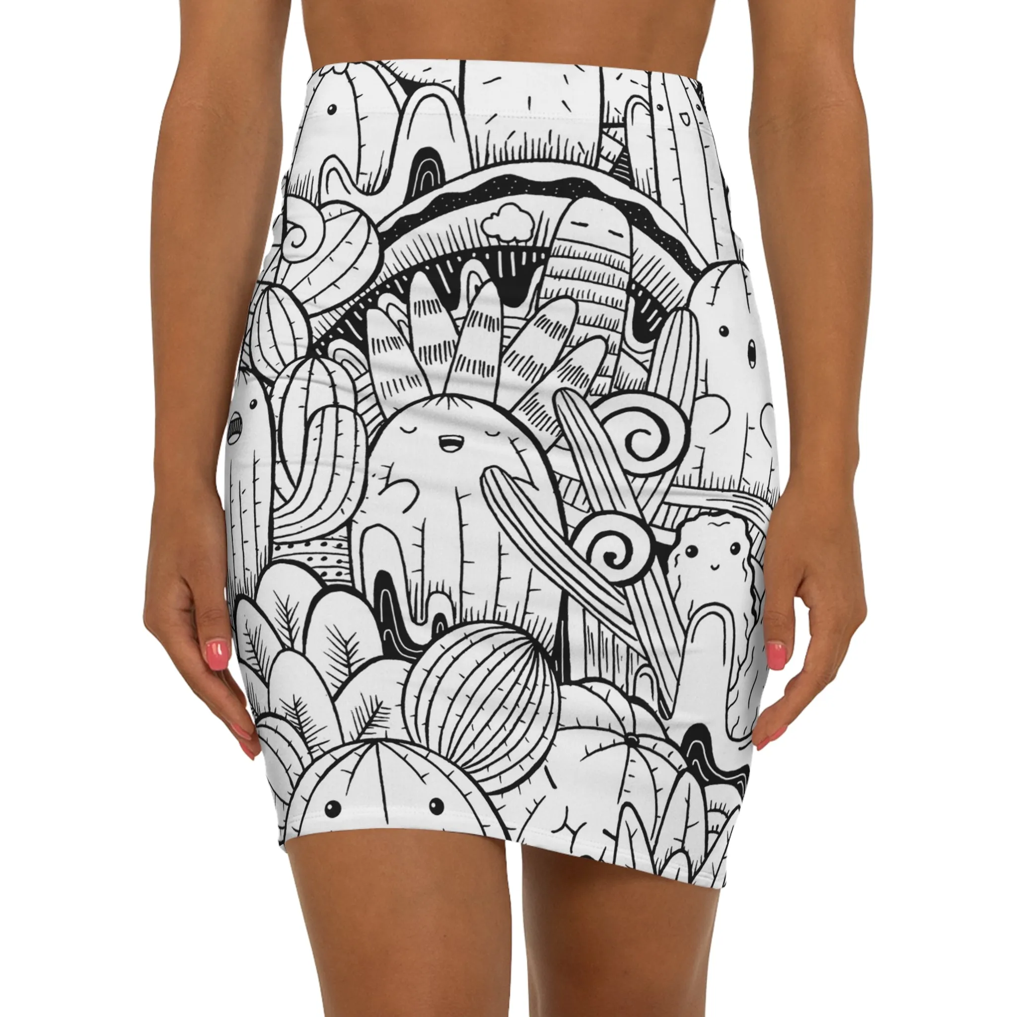 Doodle Cactus - Inovax Women's Mini Skirt