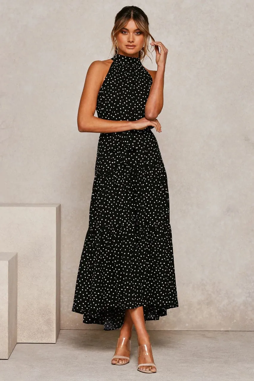 DressBetty - Polka Dot Print Women Bohemian Maxi Dress