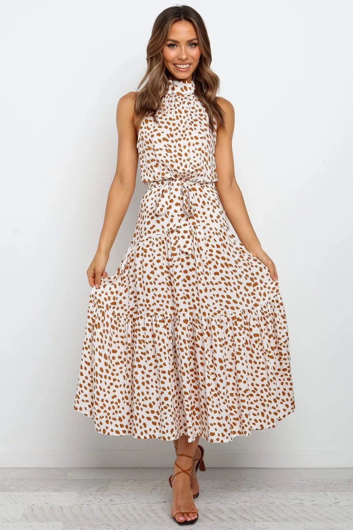 DressBetty - Polka Dot Print Women Bohemian Maxi Dress