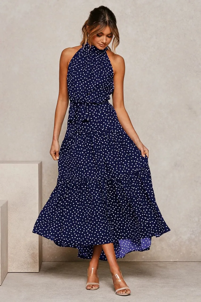 DressBetty - Polka Dot Print Women Bohemian Maxi Dress