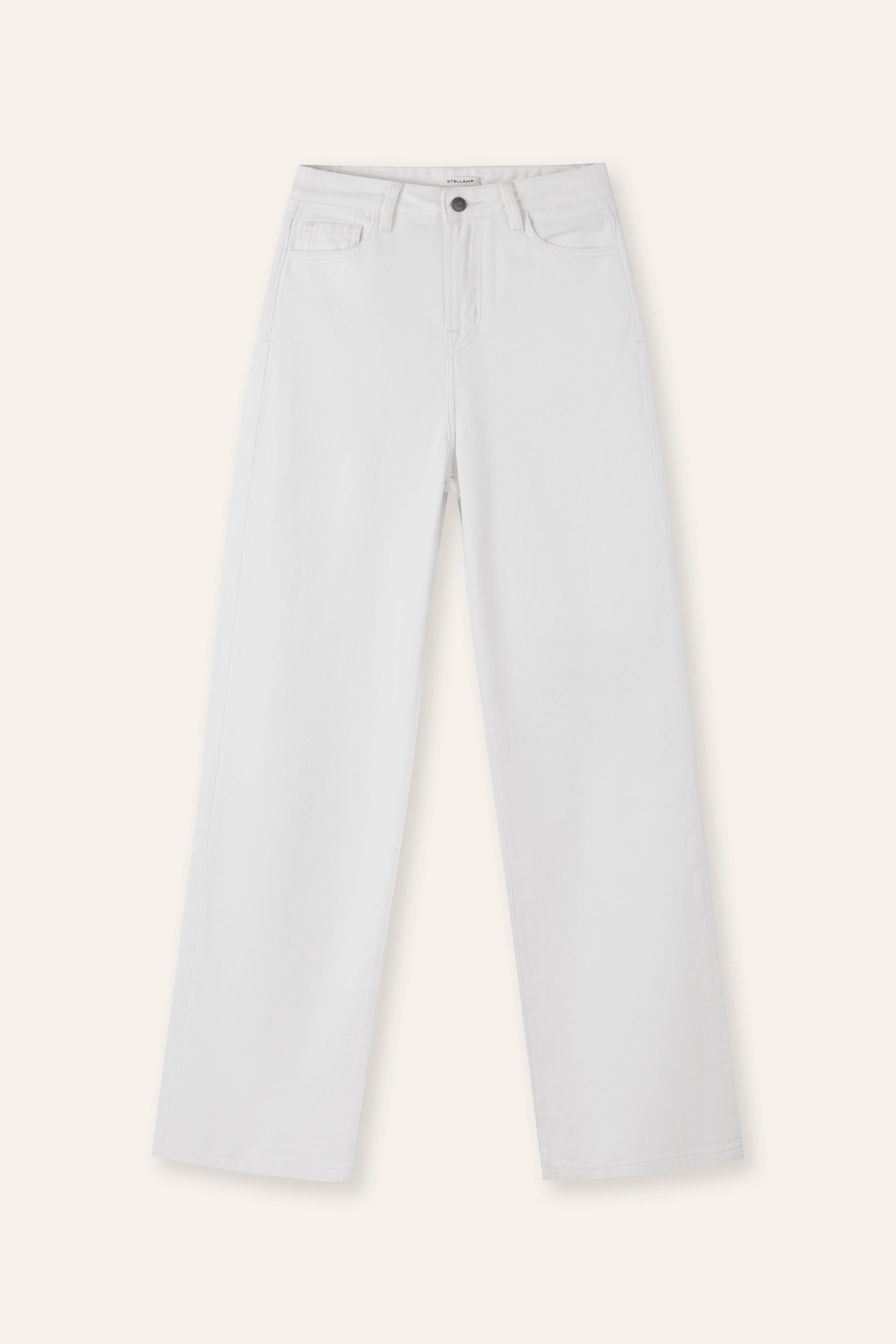 EG high-waisted wide-leg jeans (White)