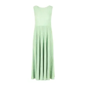 Emporio Armani Light Green Rib Flared Dress