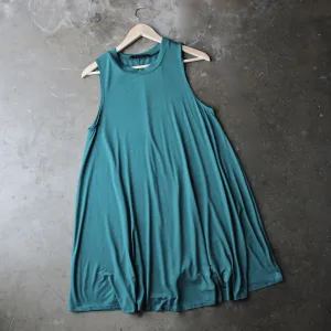 Final Sale - BSIC - Sleeveless Swing Dress in Teal