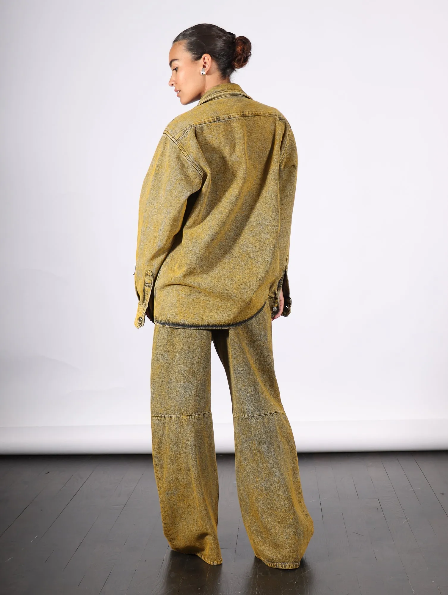 Five Pocket Pants in Yellow Wash by MM6 Maison Margiela