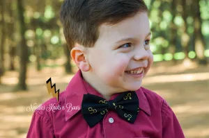 Harry Potter Glasses and Lightning Bolt Bow Tie