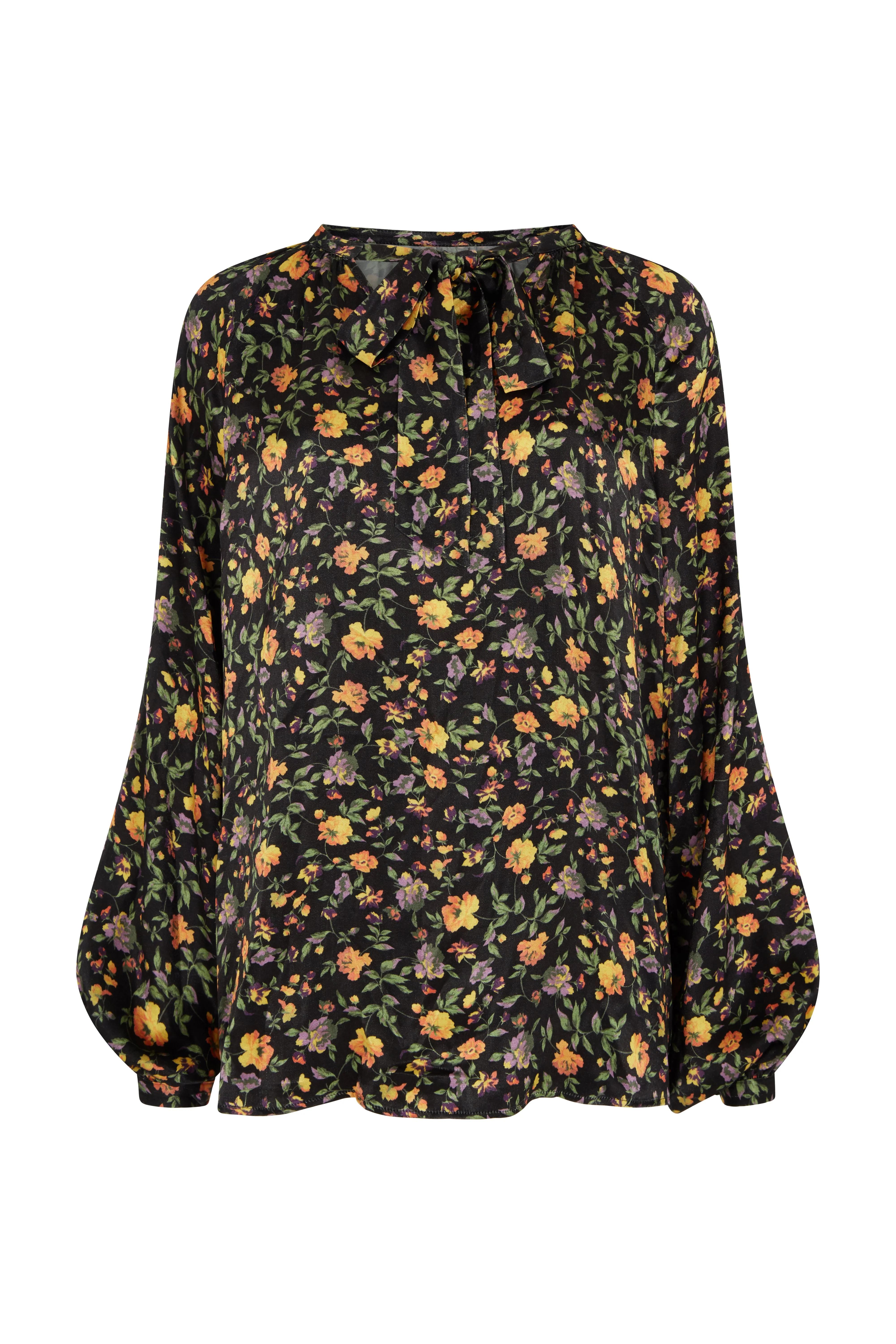 Helena Bow Detail Floral Print Blouse In Multi