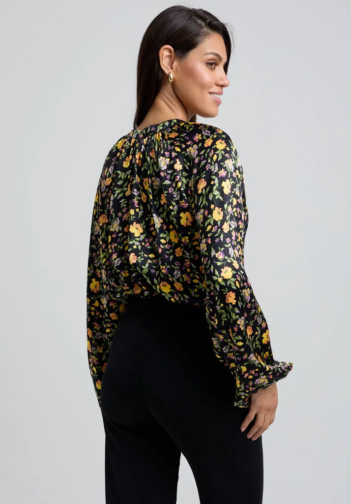 Helena Bow Detail Floral Print Blouse In Multi