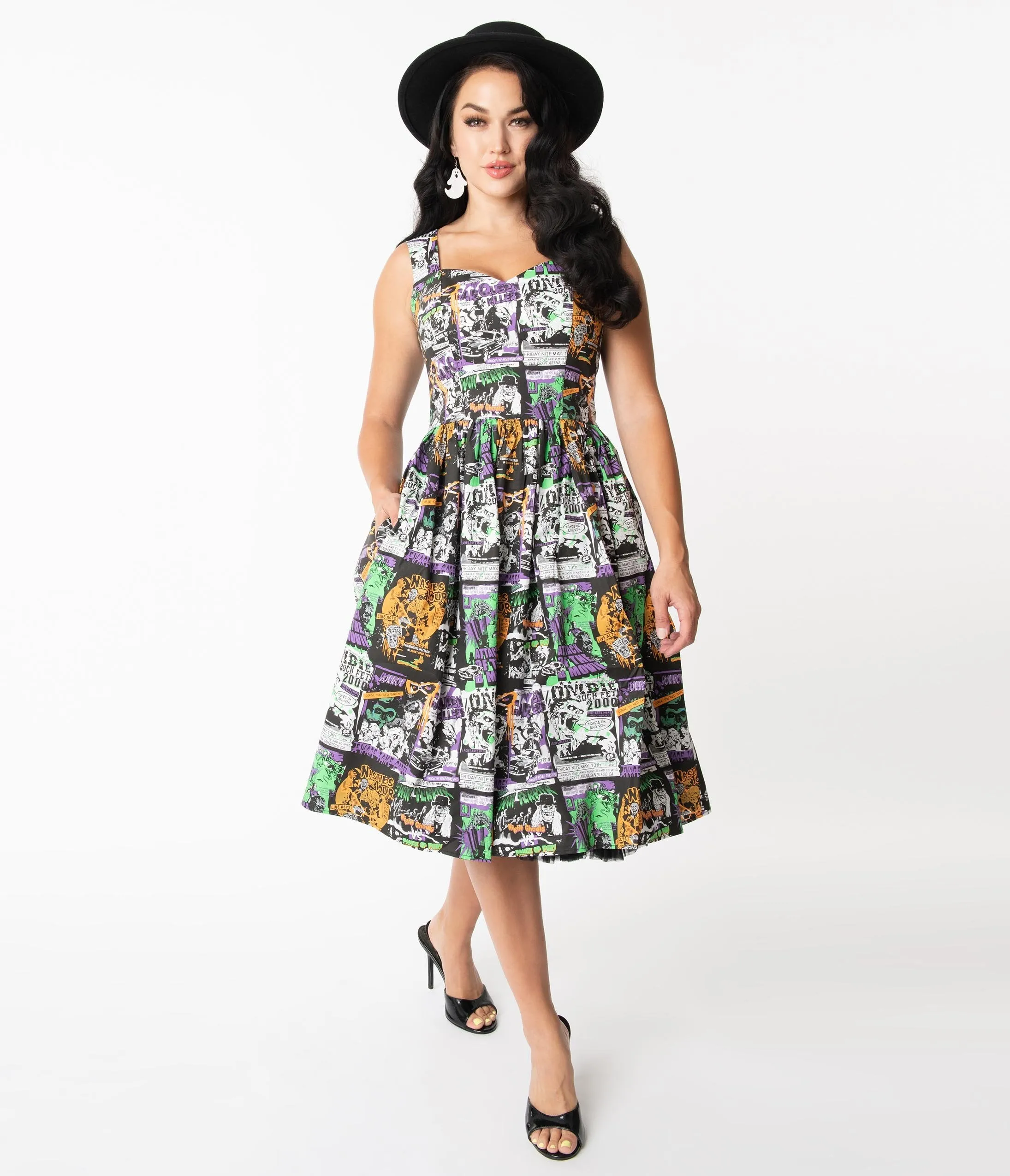 Hell Bunny 1950s Be Afraid Swing Dress