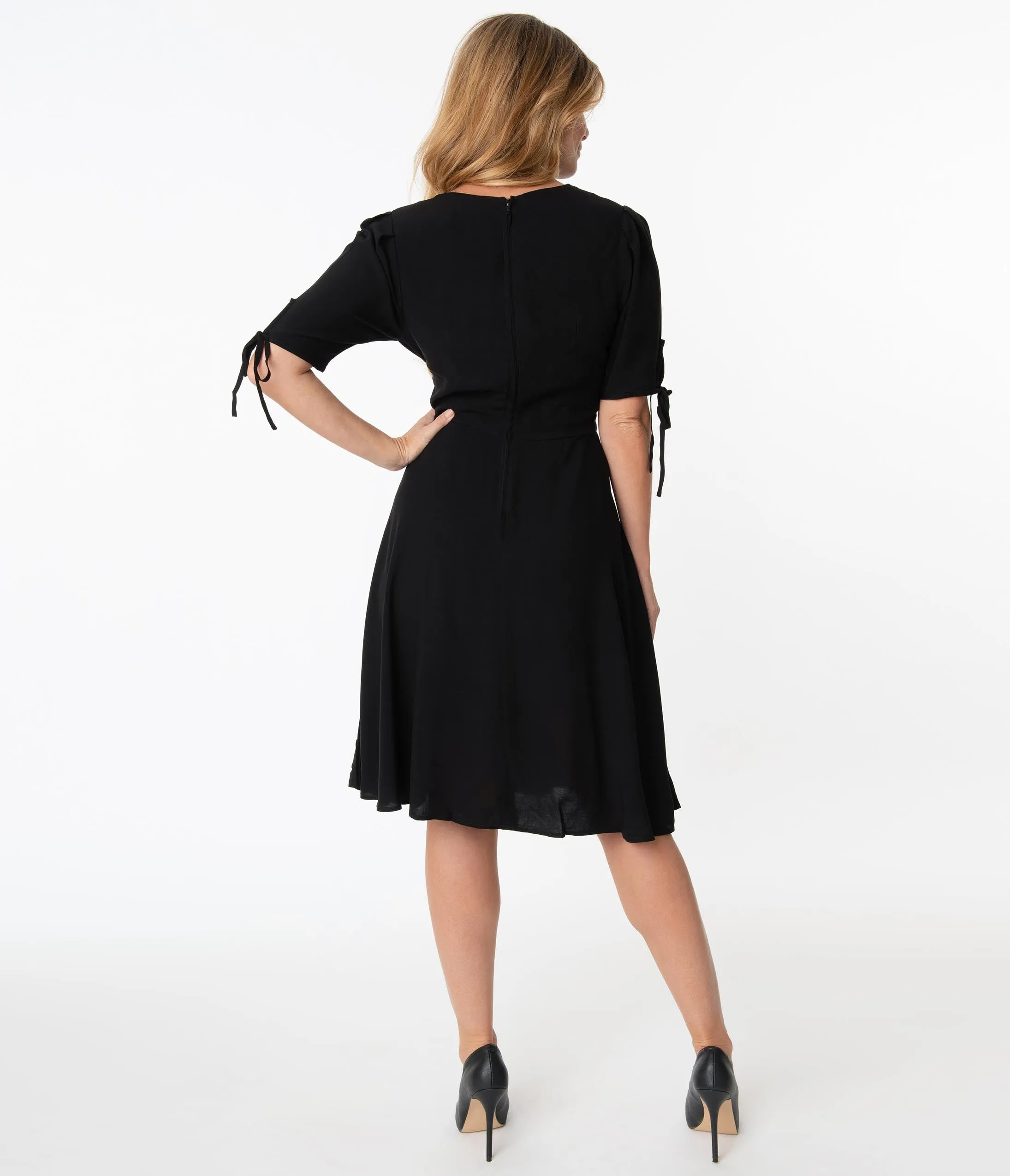 Hell Bunny Black Jacqueline Swing Dress