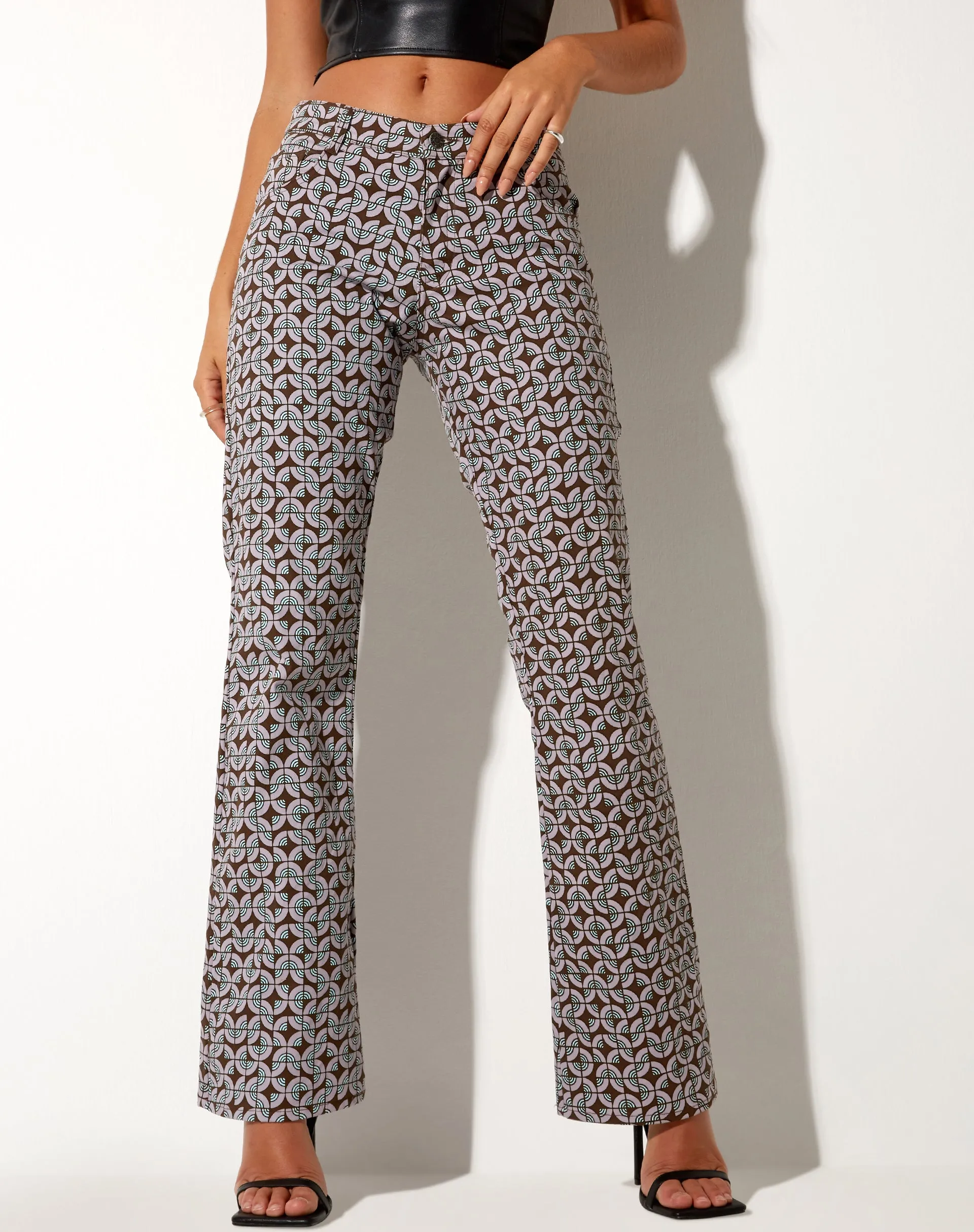 Jopan Flare Trouser in Retro Tile