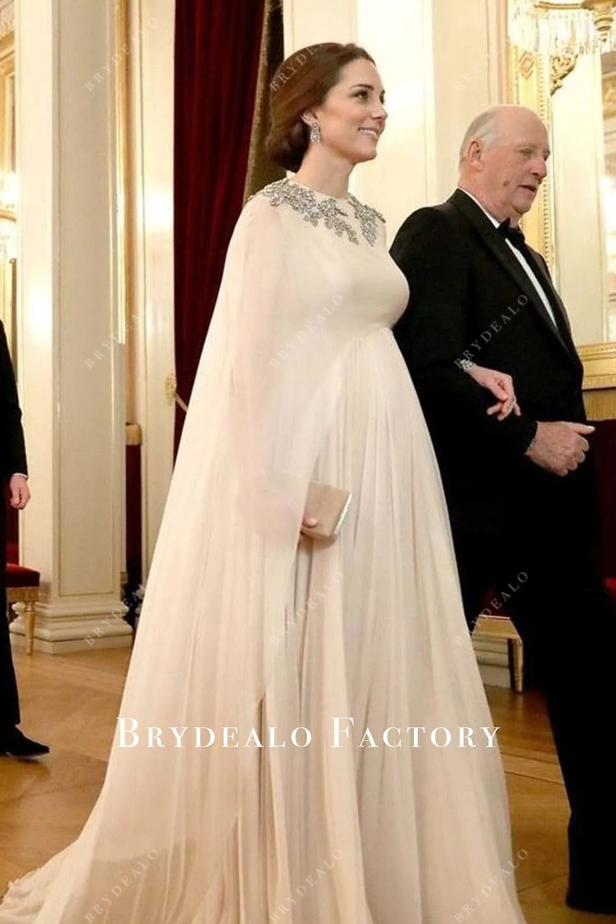 Kate Middleton Maternity Cape Dress 2018 Norway visit  Banquet