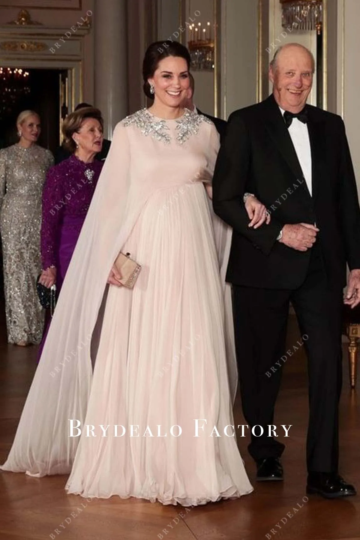 Kate Middleton Maternity Cape Dress 2018 Norway visit  Banquet