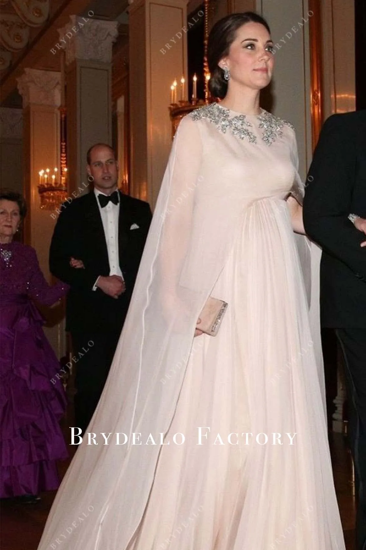 Kate Middleton Maternity Cape Dress 2018 Norway visit  Banquet