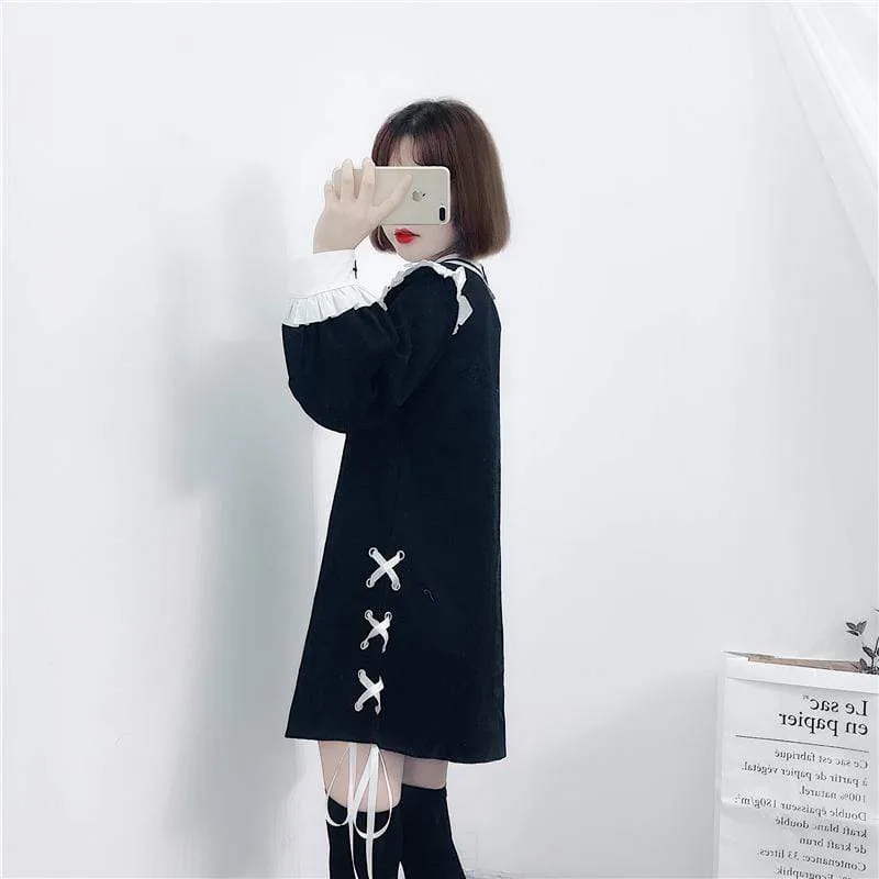 Kawaii Lacing Peter Pan Collar Dress