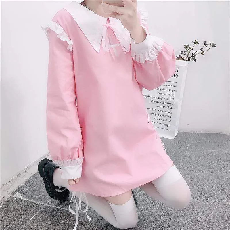 Kawaii Lacing Peter Pan Collar Dress