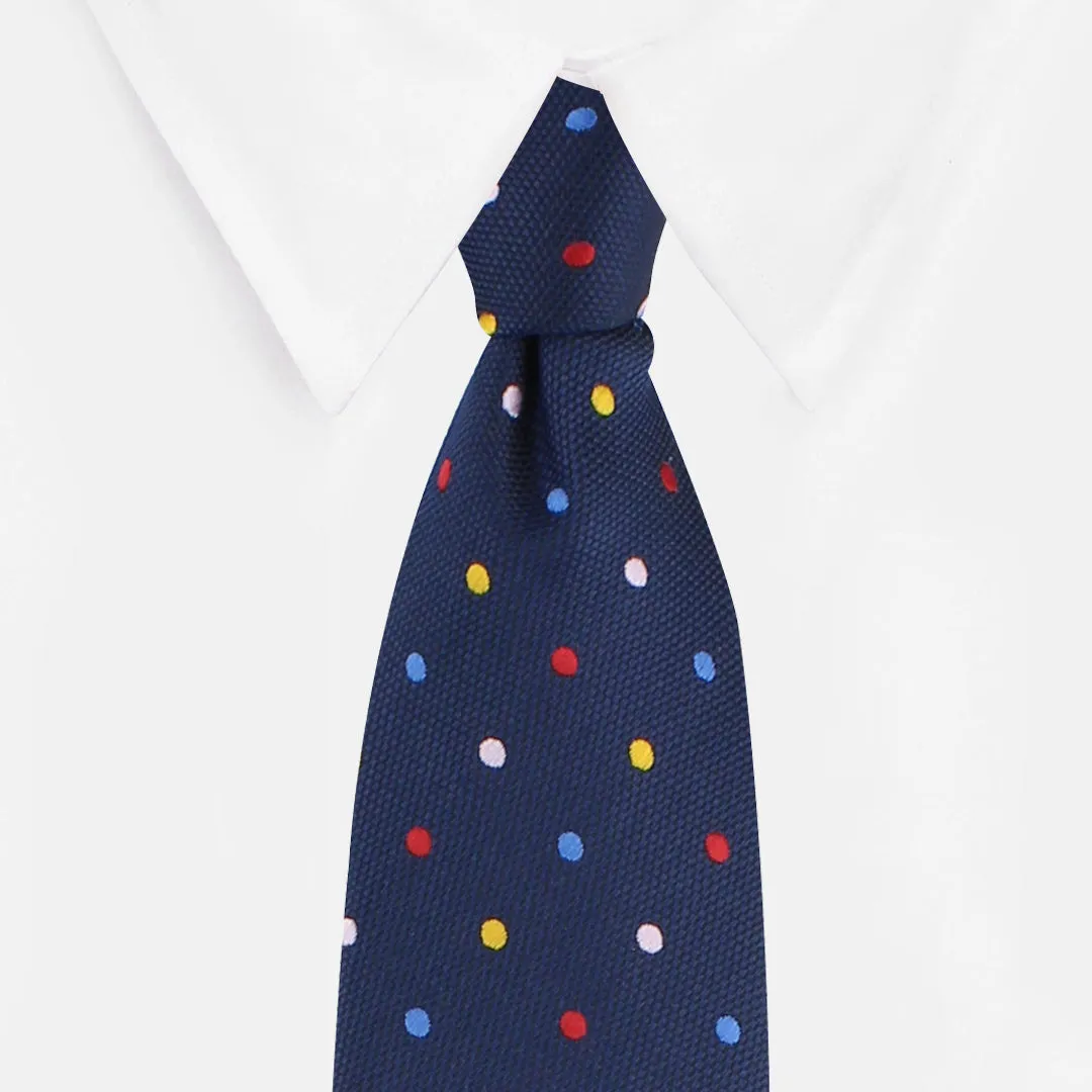 Kovove The Rainbow Polka Dot Blue Necktie For Men