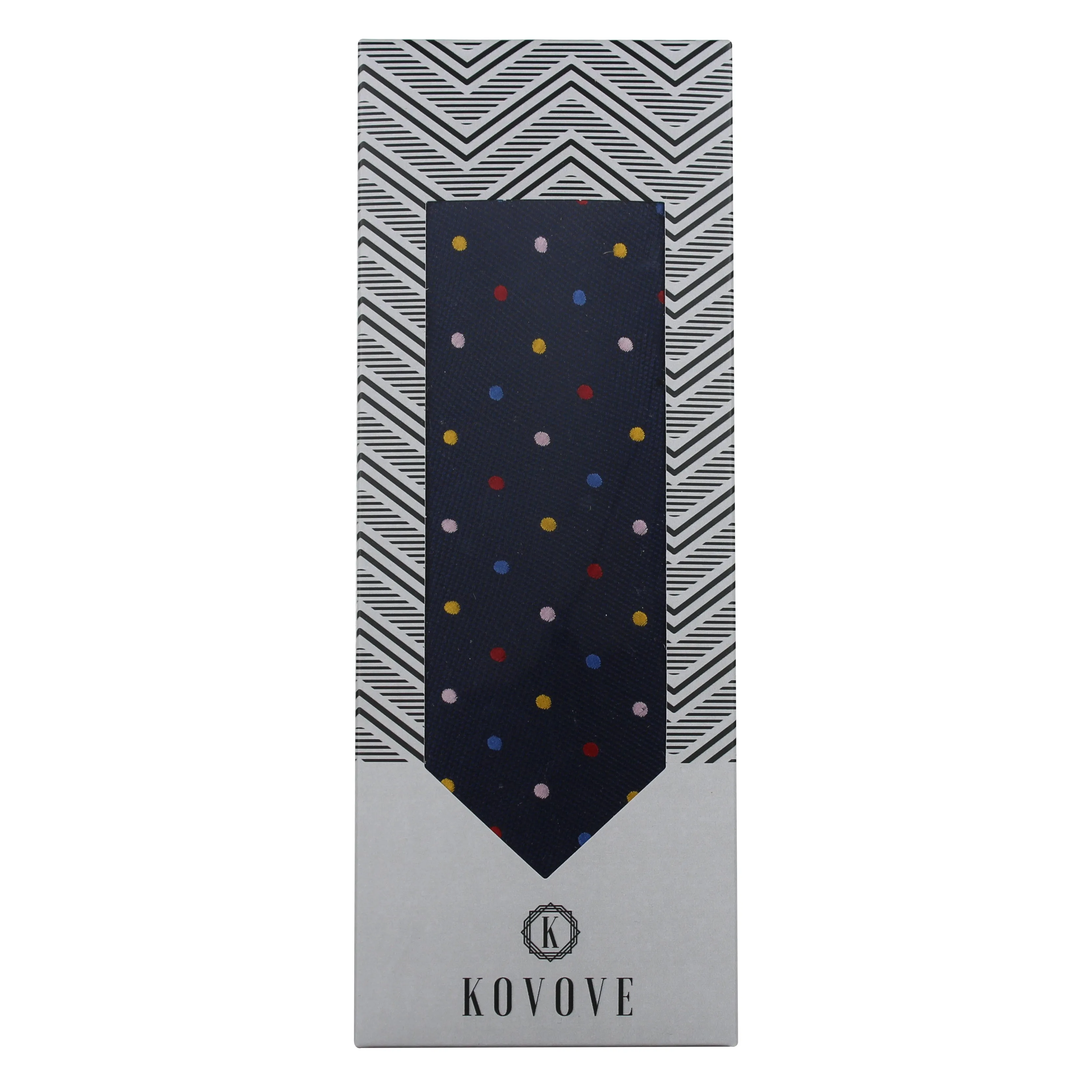 Kovove The Rainbow Polka Dot Blue Necktie For Men