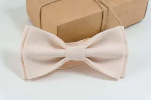 Light peach bow tie / Peach linen bow tie for boys