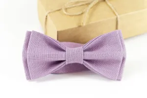 Light Purple linen bow tie | Light Purple bow tie made from eco friendly linen perfect for boys or men can be ordered with pocket square