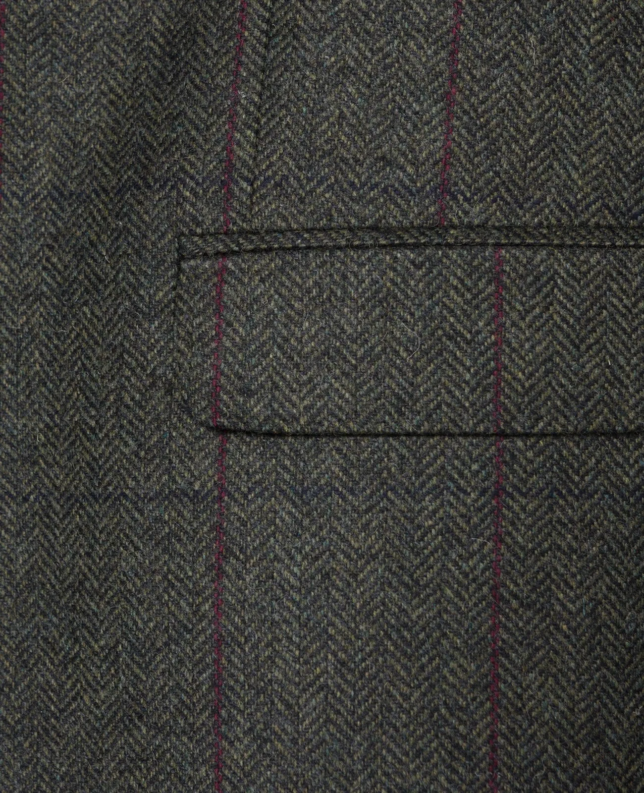 MAGEE Donegal Tweed Jacket - Mens Clady - Green With Navy & Plum Overcheck