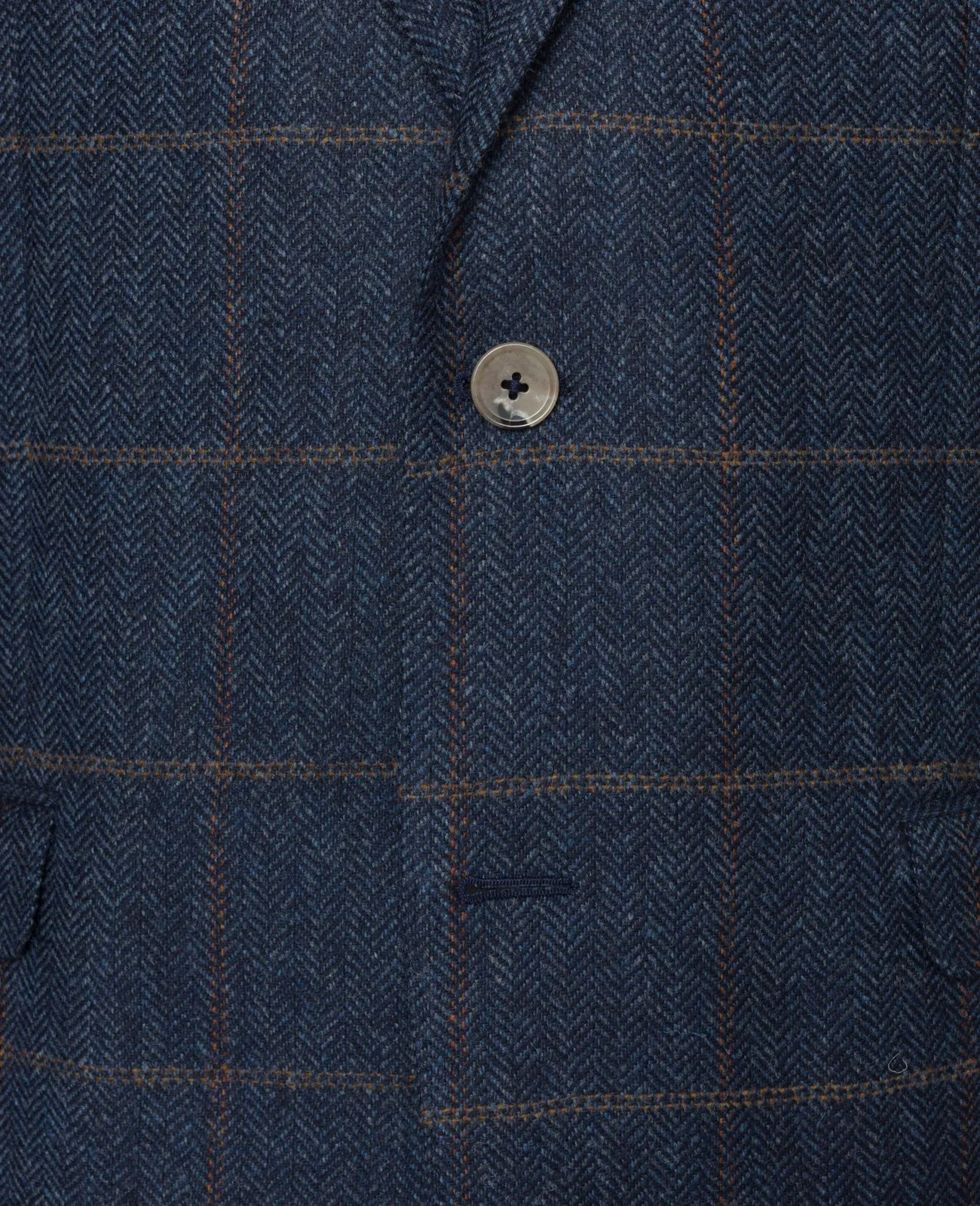 MAGEE Donegal Tweed Jacket - Mens Clady - Navy With Subtle Overcheck