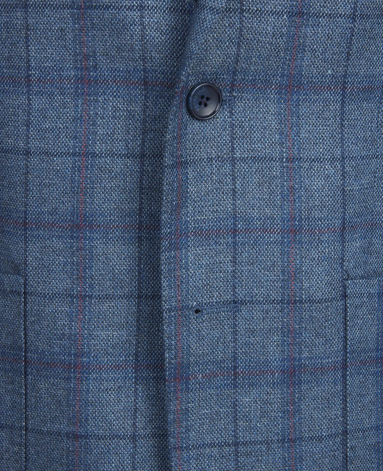 MAGEE Midweight Tweed Jacket - Mens Finn Patch Pocket - Blue with Navy, Tangerine & Raspberry Check