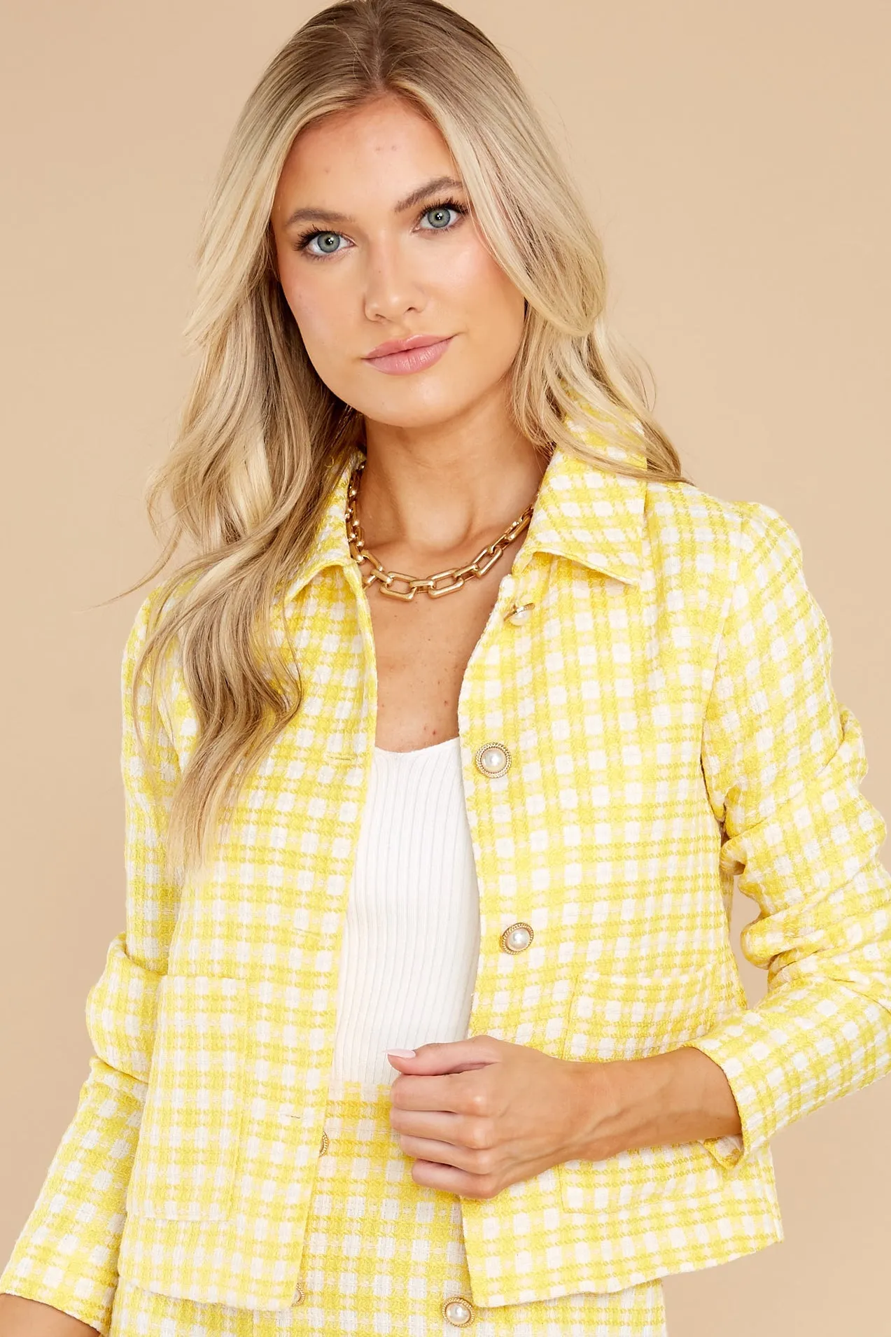 Meet Me On Melrose Yellow Tweed Jacket