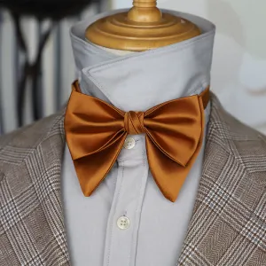 Men's Butterfly Solid Color Double Layered Oversized Pointed Bow Tie