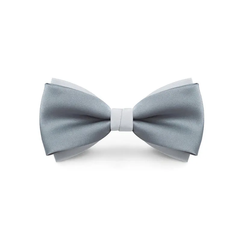 Men's Pale Color Double Layered Wedding Bow Tie